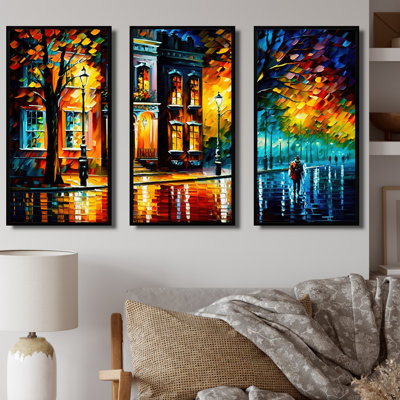 «Colorful Montreal City III», reproduction sur toile 3 pièces