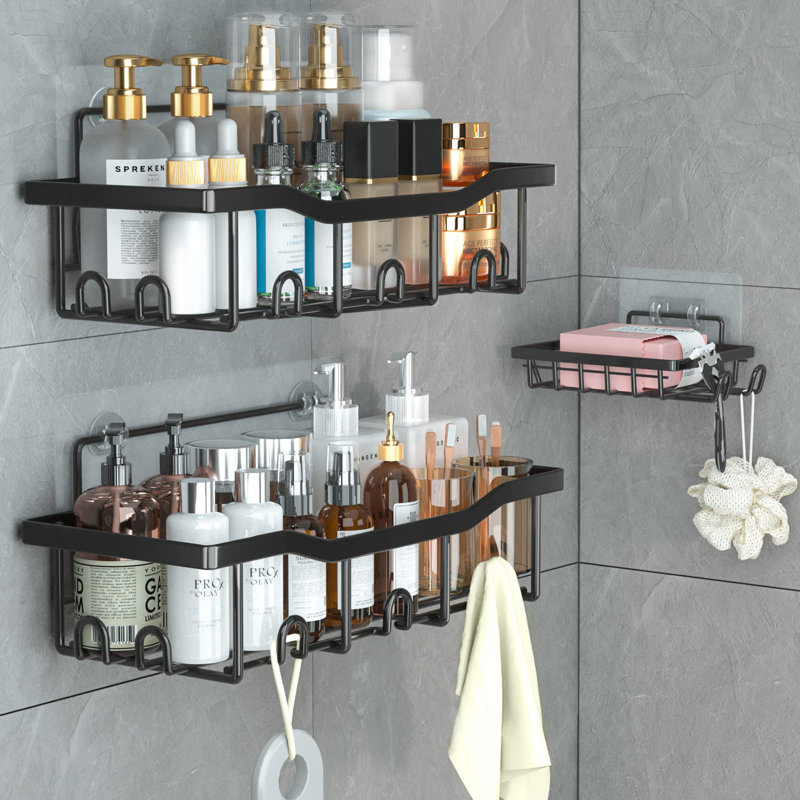Organisateur de douche Shower Caddy, paquet de 3, Noir, noir, noir, noir