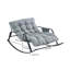 Chaise berçante avec fauteuil coulissant inclinable en cuir technique très large, fauteuil d'appoint moderne-244576889