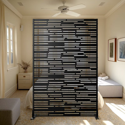 72" H x 47" W Metal Privacy Screen, Outdoor Privacy Screens - Decorative Outdoor Divider with Stand, Outdoor privacy Panels for Balcony & Patio by UFURYRIDE