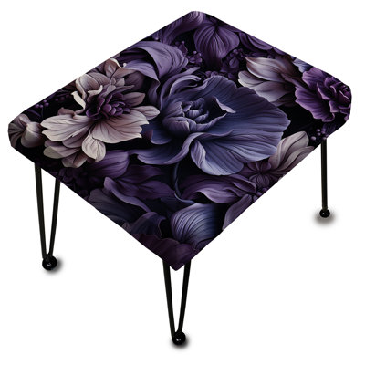 Shadowed Elegance Moody Patterns - Repose-pieds rectangulaire floral
