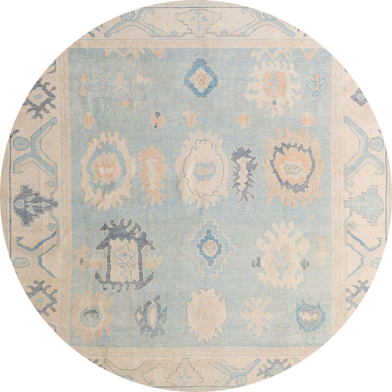 Wool Abstract Indoor Rug, Round 5'