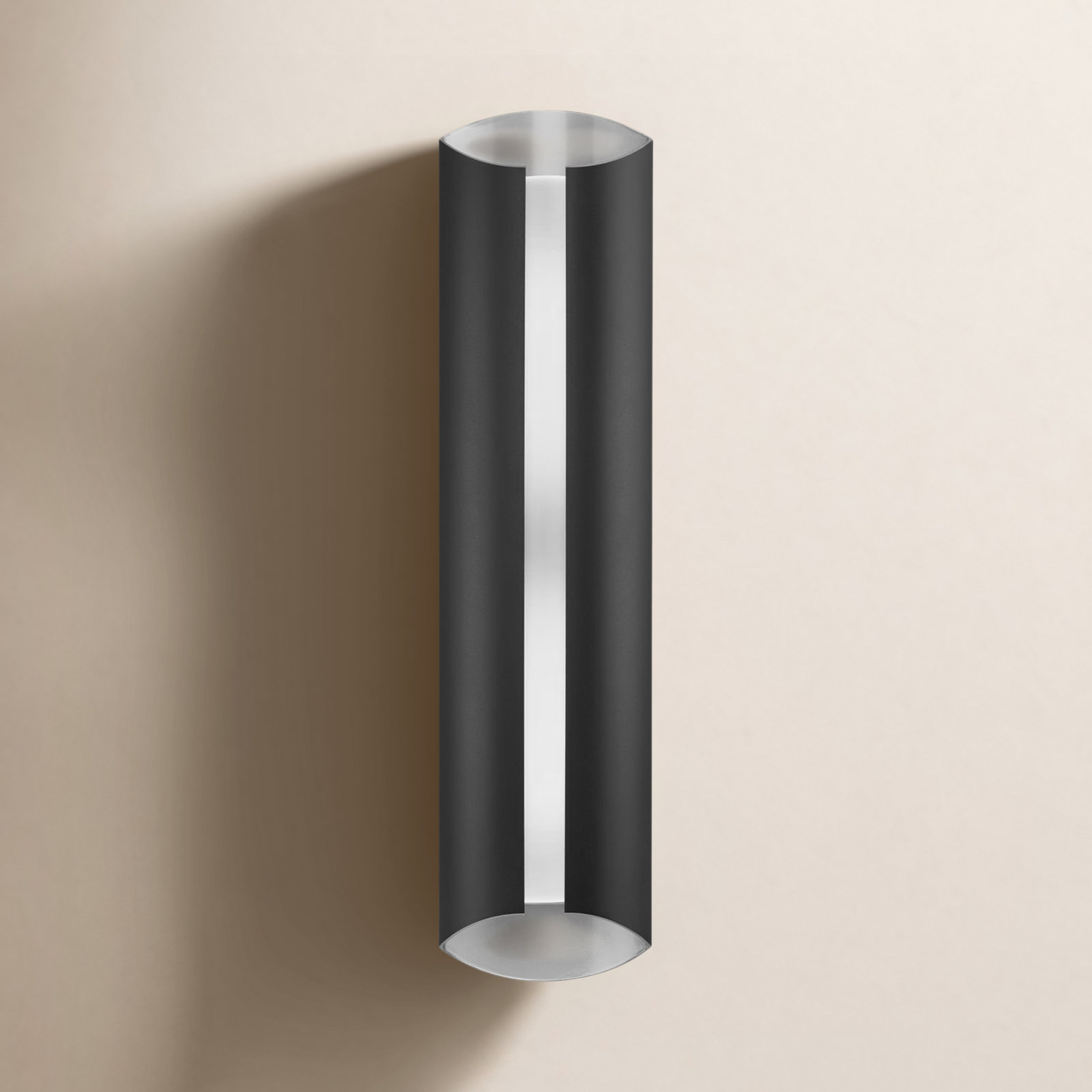 Evett Cylinder Outdoor LED Wall Light, 28.74" H x 7" W x 3.69" D
