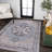 Sarok Ornate Medallion Machine-Washable Blue/Cream Rug-1320351236