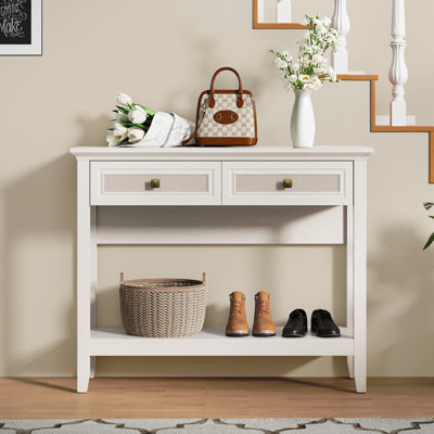 Baksi 39.3" Natural Rattan Console Table