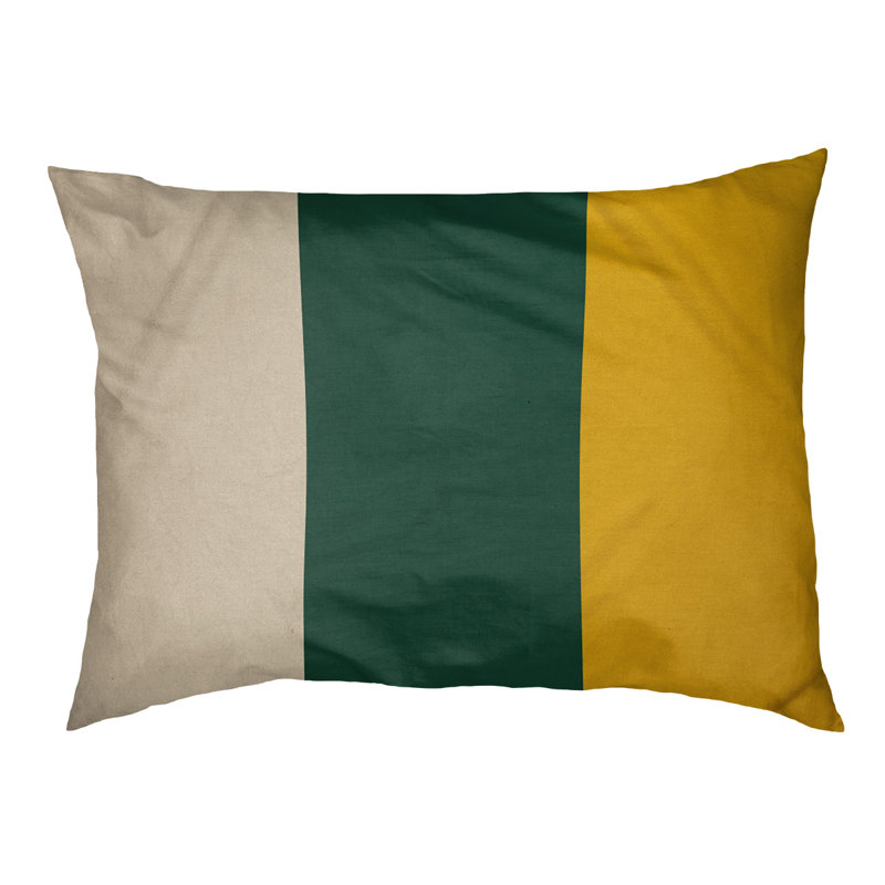 Coussin rectangulaire designer Los Angeles Anaheim, Petit (L 18 po x l 28 po), Blé du Minnesota / vert forêt / récolte d'or