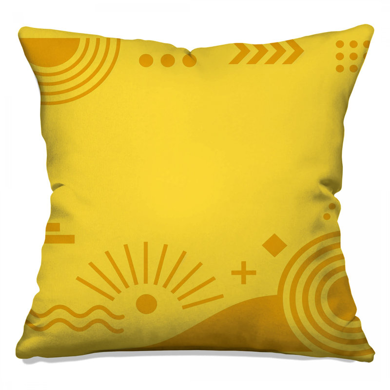 Coussins décoratifs à formes géométriques jaunes, 20 x 20 inches