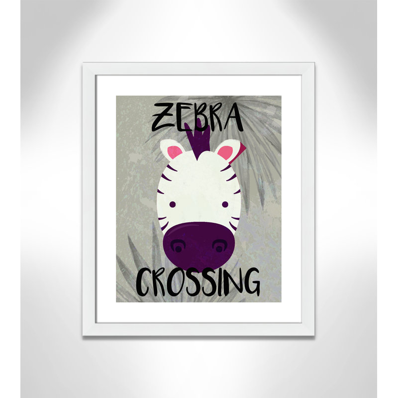 Impression sur papier Zebra Crossing, H 24,5 po x l 20,5 po x P 0,6 po, Encadré plat blanc