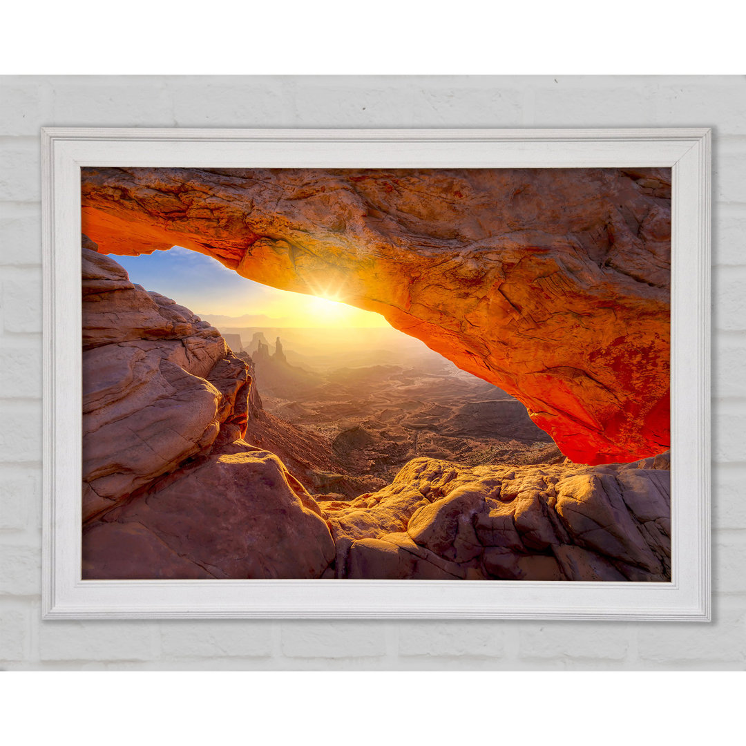 Sun Burst Through The Red Rock Canyon - Einzelne Bilderrahmen Kunstdrucke