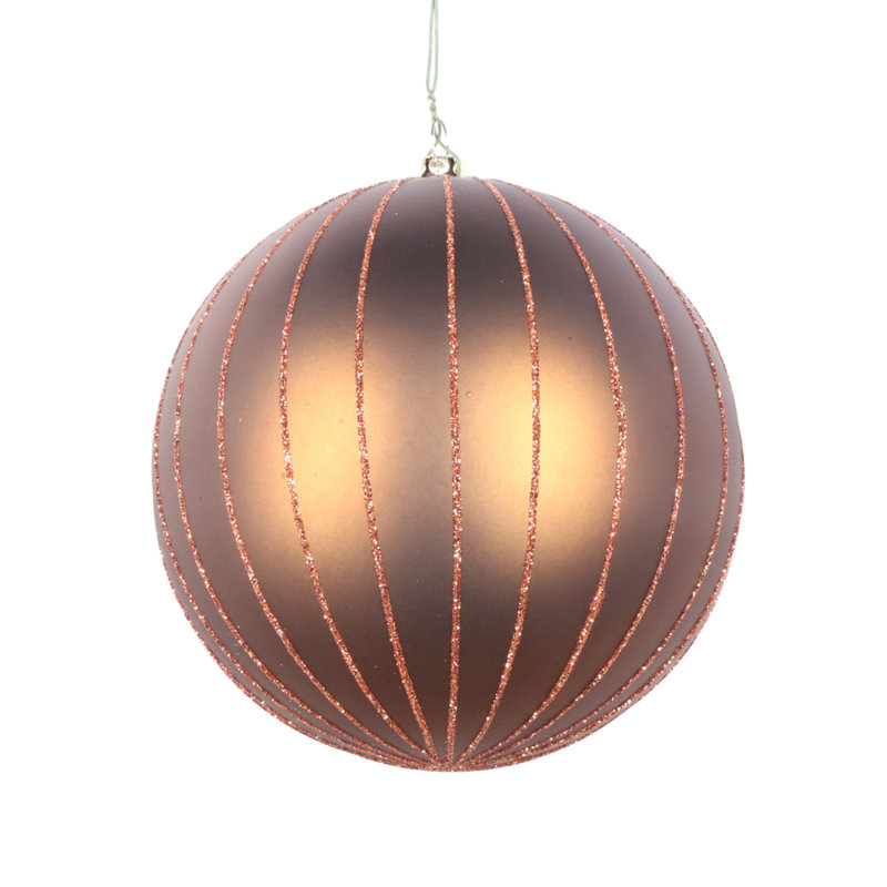 Ornement boule mat scintillante, H 5 po x l 5 po x P 5 po, Moka