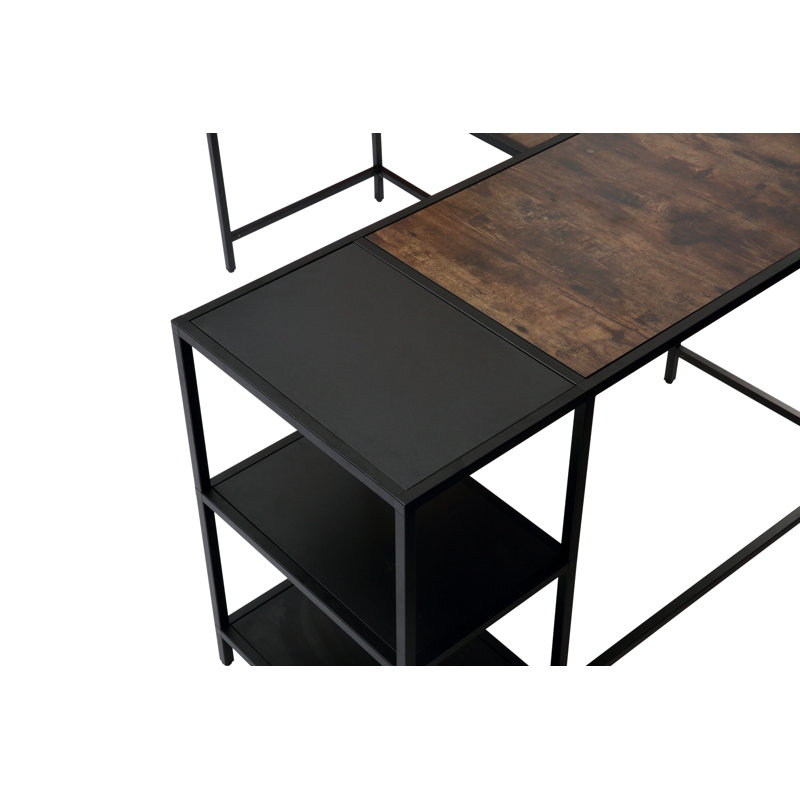 L-Shaped Metal Base Writing Desk
