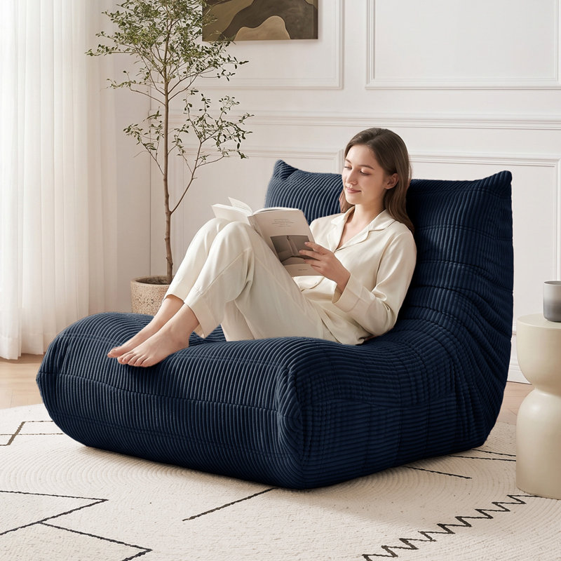 Large Bean Bag Chairs for Adults, Memory Foam Lounge Chair, Corduroy Giant Armless Bean Bag Chair, Lazy Floor Sofa, Togo Sofa Chair for Bedroom Livingroom Gaming