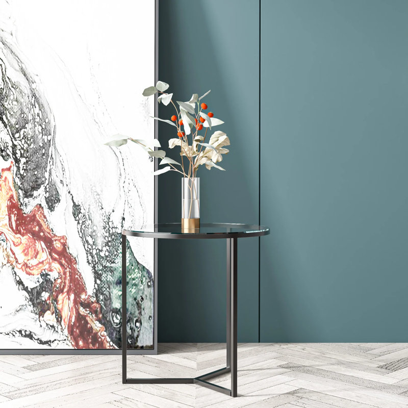 Mireyli Glass Top End Table