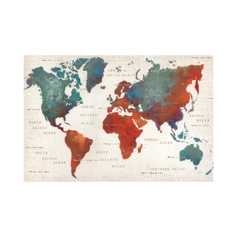 Monde coloré I - Impression, H 40 po x l 60 po x 1,5 po, Toile tendue