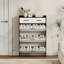 1250 Black Colour Shoe Cabinet With 3 Doors 2 Drawers,PVC Door With Shape ,Large Space For Storage, Sideboard-125535200