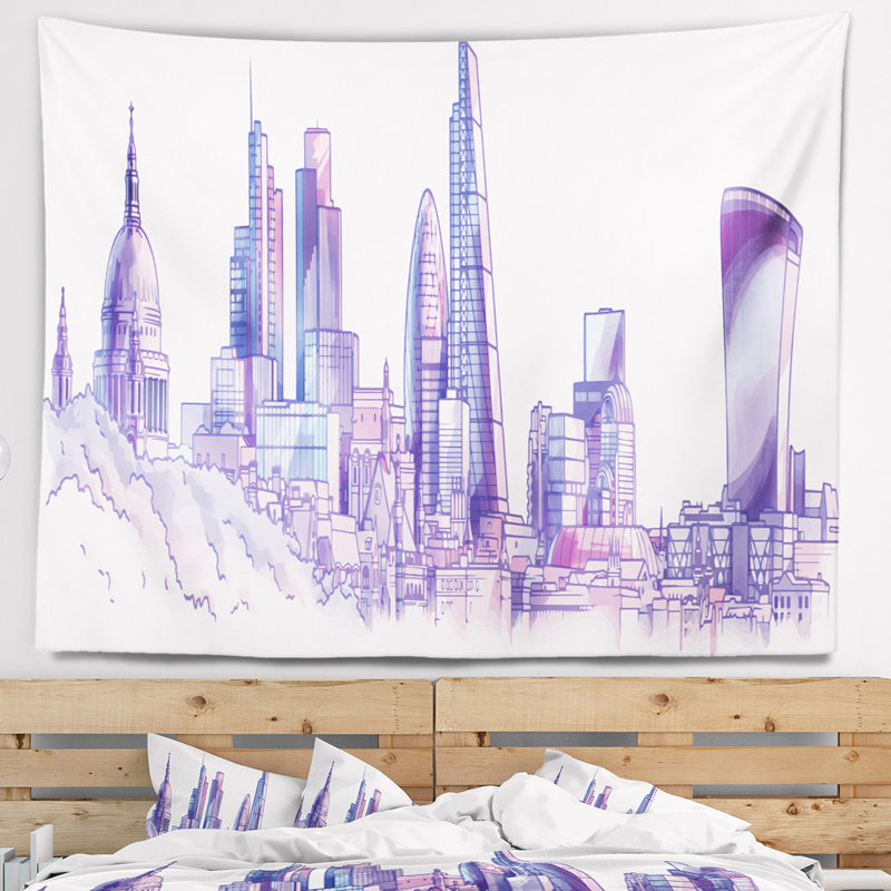 Tapisserie de l'horizon de londres cityscape, H 32 po x l 39 po