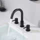 Circular Widespread Bathroom Faucet with Drain Assembly