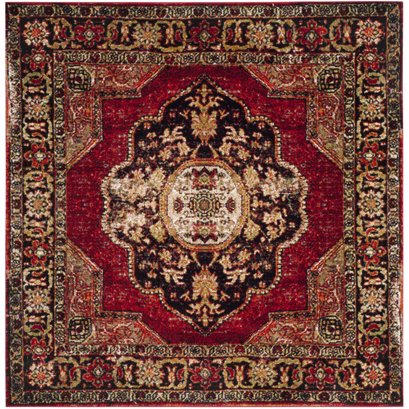 Imauri Vintage Hamadan Performance Oriental Rug, Square 6'7"