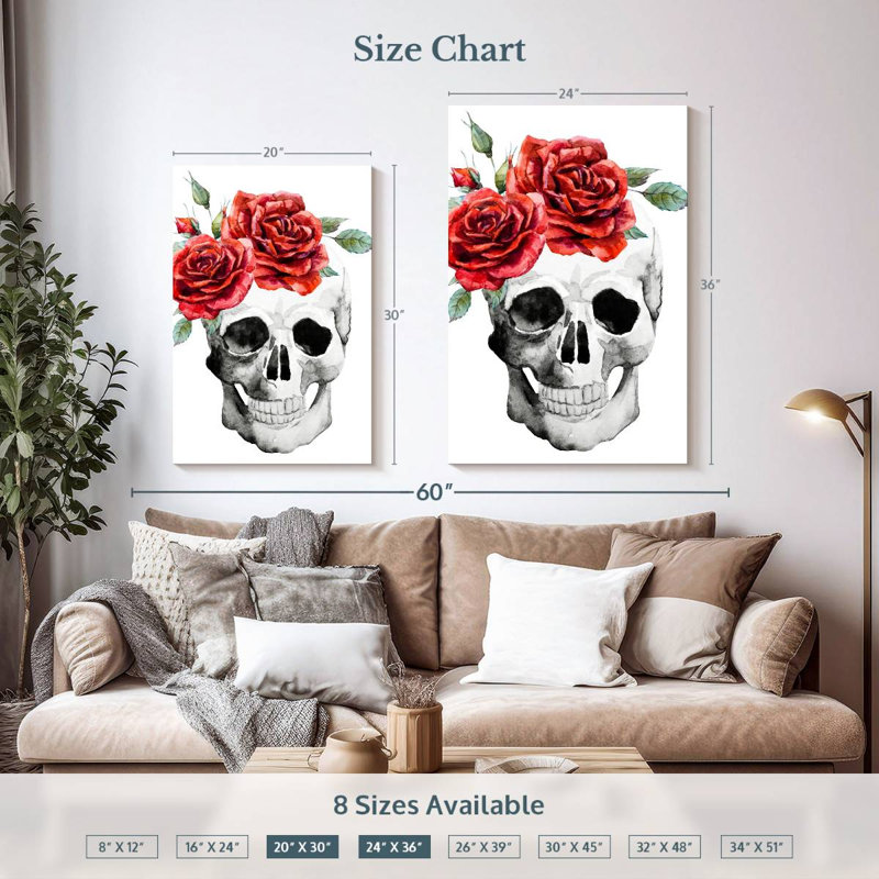 Fleurs de crâne Kerner, H 36 po x l 24 po
