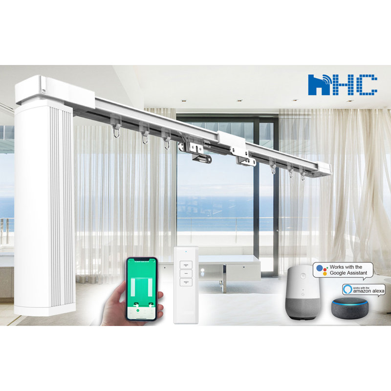 HC-SMART-HOME White Aluminium Adjustable 100cm to Curtain Track ...