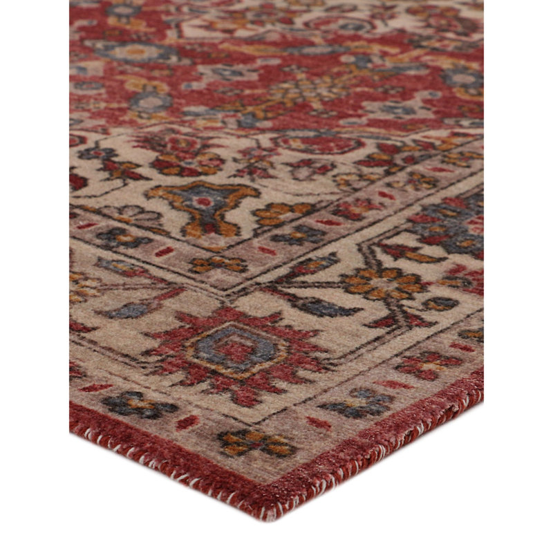 Tapis rouge / beige / vert Keithley, Rectangle 5 pi x 7 pi
