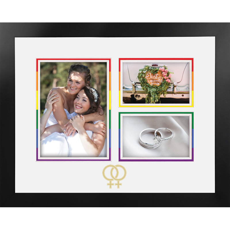 Cadre photo multicolore mariage Diandre, Noir / or