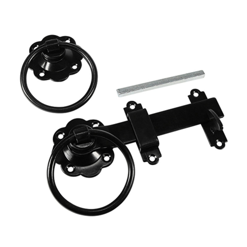 Ring Gate Latch Plain, Black