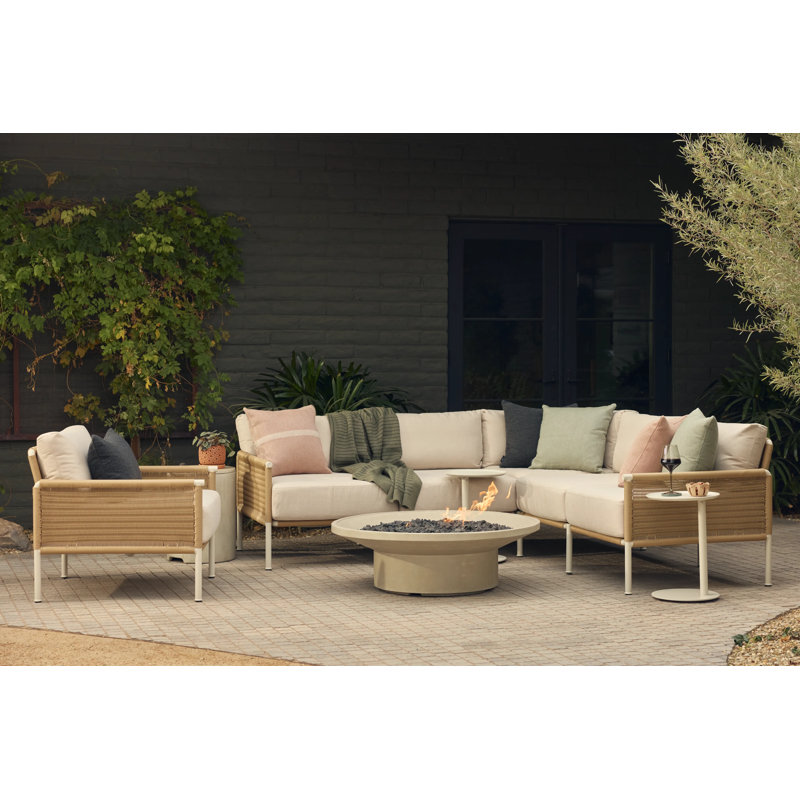 Outdoor 6 - Piece Conversation Set, Sunbrella Restored Shell