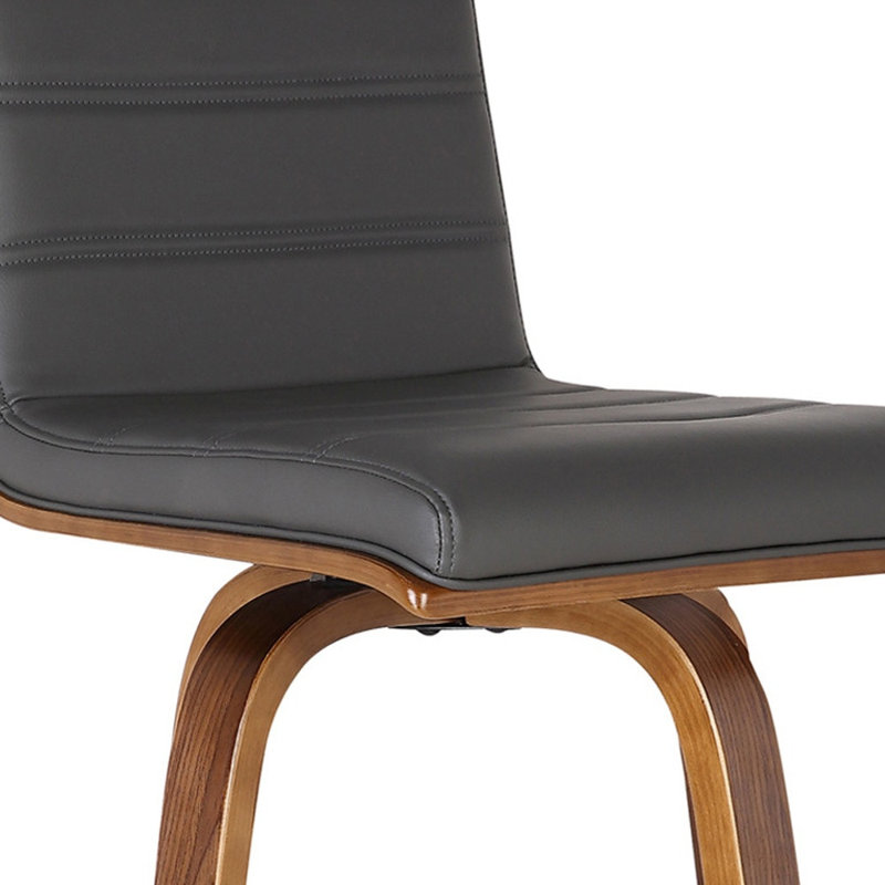 Ameyah Gray And Brown Solid Wood Swivel Low Back Counter Height Bar Chair, Gray, Counter Stool 26” Seat Height