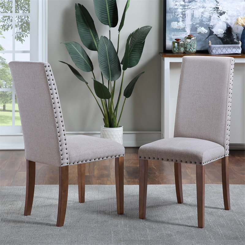 Karcher Upholstered Side Chair, Gray 100% Linen