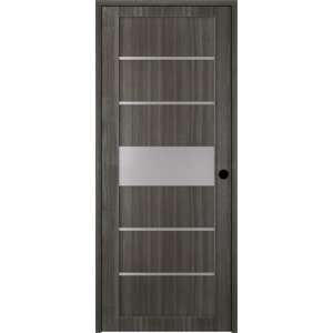 Siah DIY-Friendly Solid Manufactured Wood and Glass Paneled Prefinished Standard Door