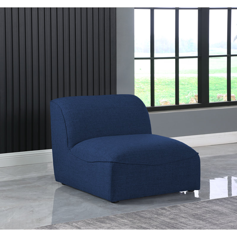Hollowayville Upholstered Accent Chair, Navy Linen Textured Fabric