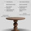 Table de salle à manger ronde en bois de noyer massif Dorel-1962902253
