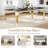Large Dining Set, 9-Piece Modern 94" Black Tempered Glass Dining Table, 8 Velvet Chairs With Tufted Back And Nailhead Trim, Mirror Stainless Steel Legs-1570863494-1570863493-1570863488