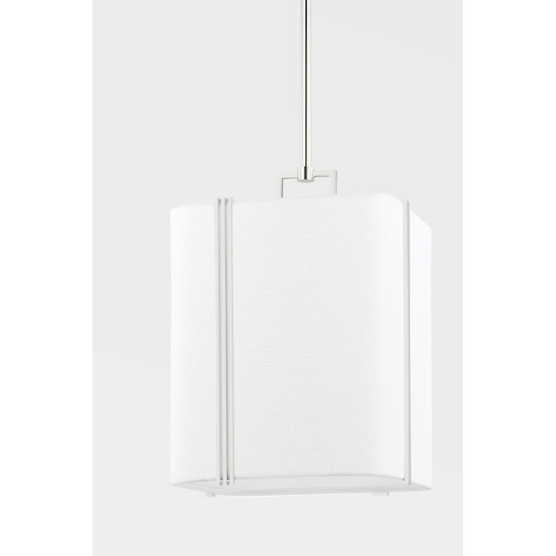 Luminaire suspendu 1 lumière Downing, Nickel poli