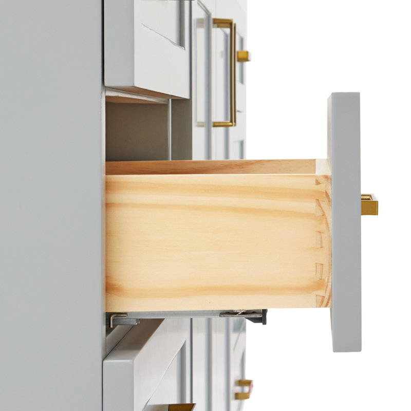 Meuble-lavabo simple en bois massif gris Freitas, Gris