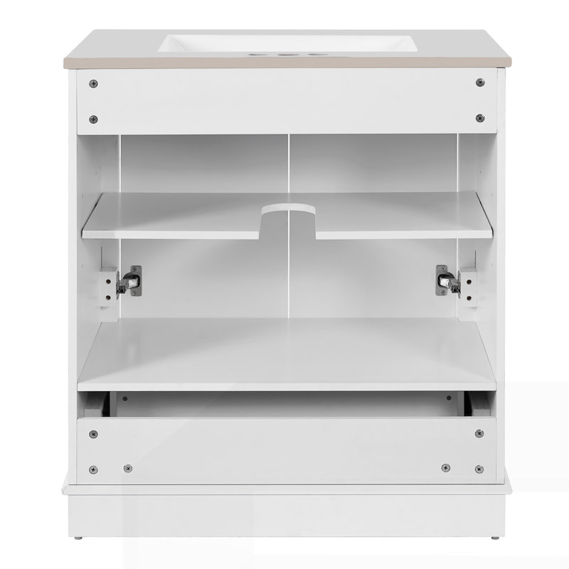Meuble-lavabo 30 po avec lavabo en céramique, Blanc