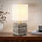Kovac 16" Tall Stone Table Lamp with Fabric Shade in Grey Veined Travertine-417437401