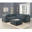 1 pièce OTTOMAN SEULEMENT en tissu chenille gris OTTOMAN-1163568859