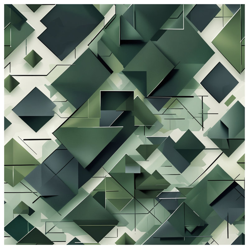 Couvertures à formes géométriques vertes, 50in W x 60in H