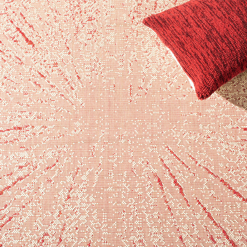 Chasitty Performance Abstract Indoor/Outdoor Area Rug, Rectangle 5'3" x 7'3"