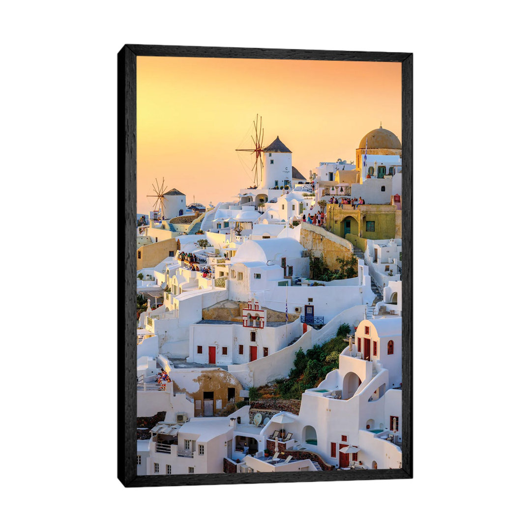 Summer Evenings In Oia Santorini, Greece by Susanne Kremer - Gallery-Wrapped Canvas Giclée on Canvas