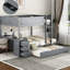 Lit superposé simple avec bureau, rangement, lit gigogne et gris pour un rangement stylisé - Space Efficient Living Solution