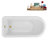58" Streamlin Clawfoot Tub,Tray,Drain, Clawfeet-101628924-102219868