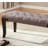 Tufted Bench, Fabric, Brown-140422328