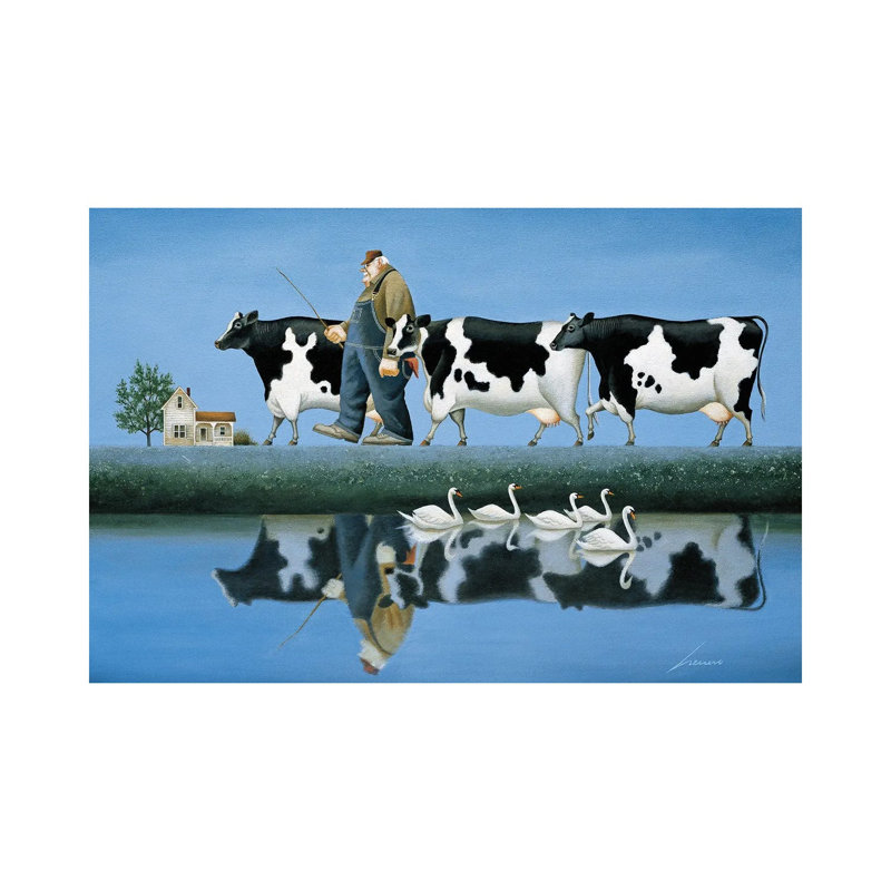 Delta Cows 1 Piece Wrapped Canvas Painting, 20.32 cm H x 30.48 cm W