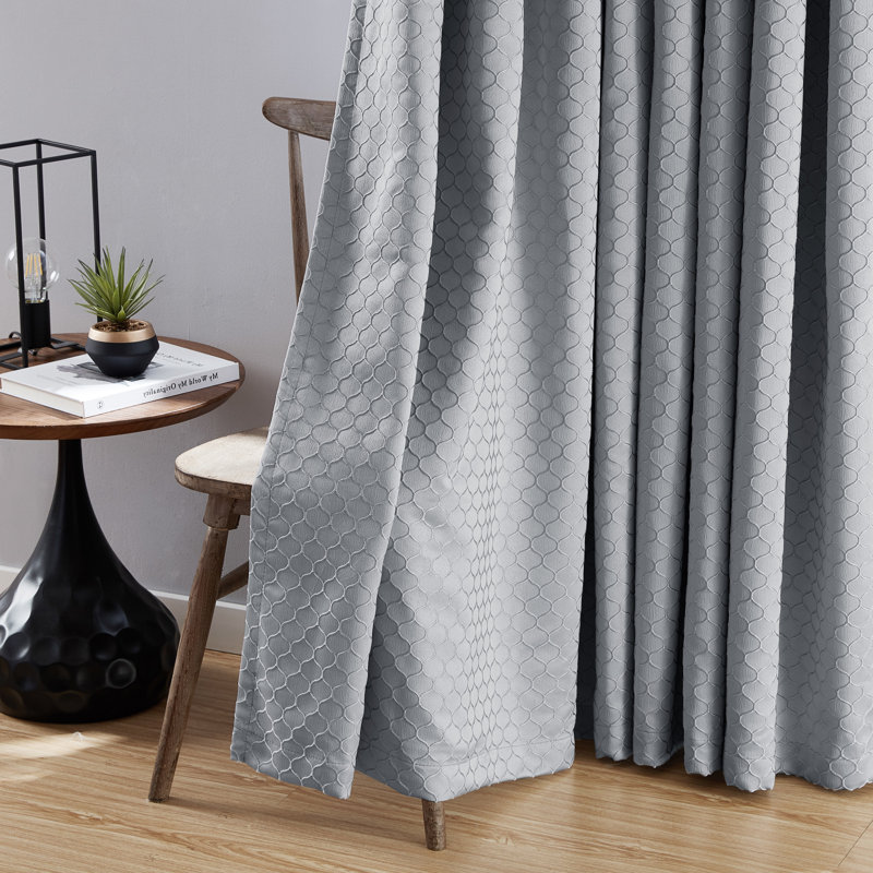 Alacam Blackout Curtain Pair, Light Gray, 50"W x 63"L