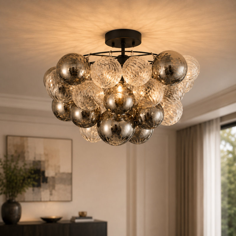 Glass Semi Flush Mount