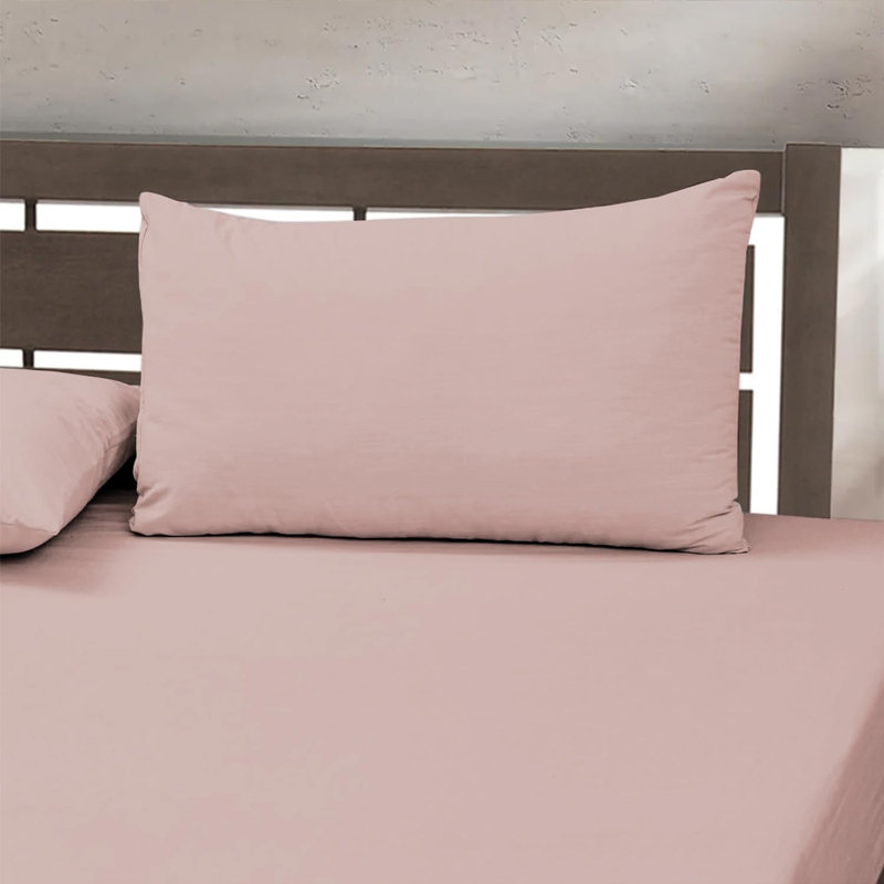 Rylynne Microfiber Fitted Sheet, Blush Pink, King