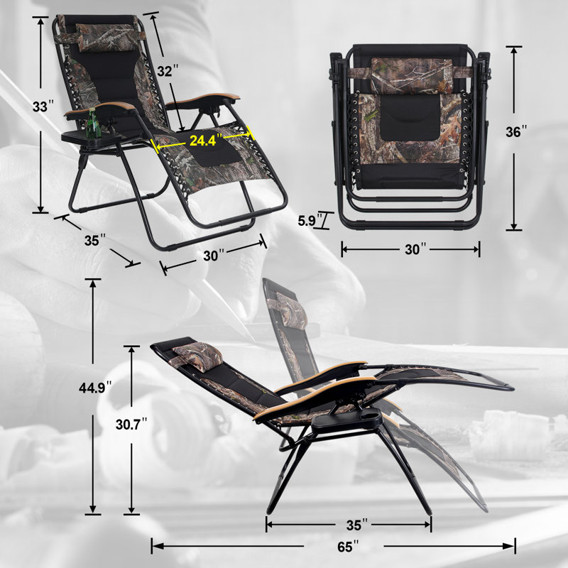 Chaise rembourrée inclinable zéro gravité avec coussin